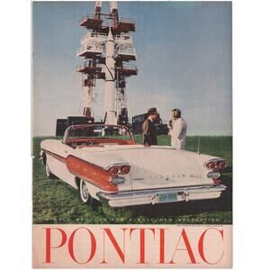 Pontiac Car Magazine Advertisement 1958 Vintage Classic Car Convertible Rocket
